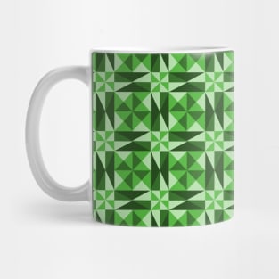 Green Optical Illusion Patchwork Pattern Mug